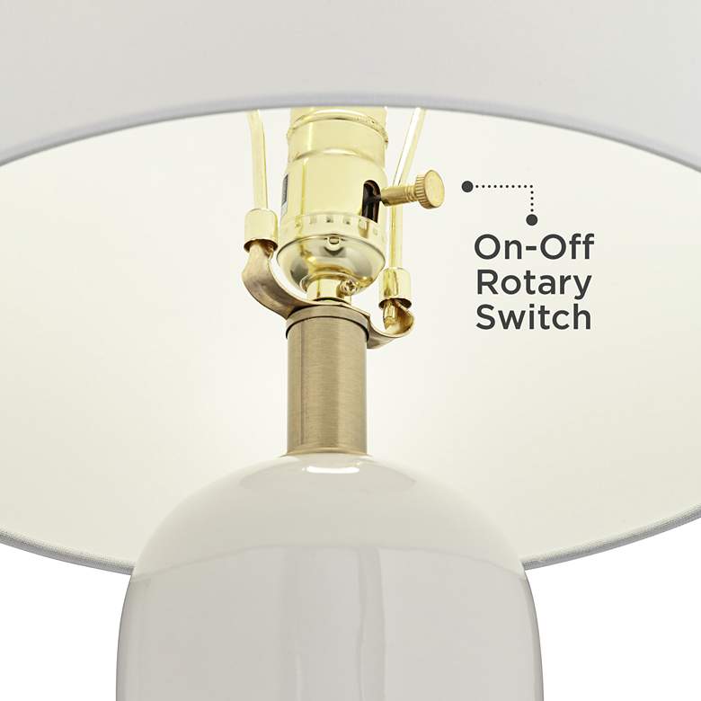 Image 6 360 Lighting 26" Gold and White Modern Ceramic Table Lamp more views