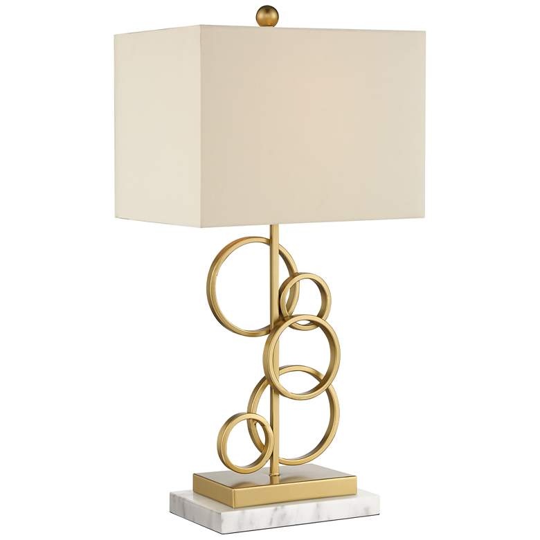 Image 1 360 Lighting 26 inch Gold Rings Table Lamp with White Marble Riser