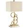 360 Lighting 26" Gold Rings Table Lamp with White Marble Riser