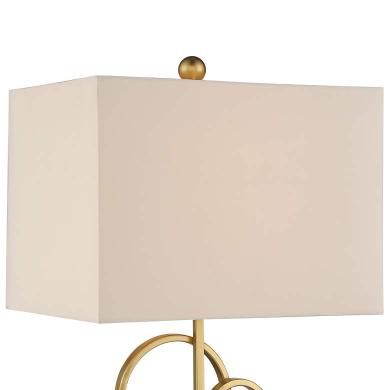 Image 2 360 Lighting 26 inch Gold Rings Table Lamp with White Marble Riser more views