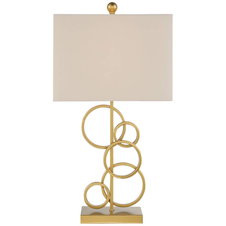 Image 6 360 Lighting 26 inch Gold Rings Table Lamp with White Marble Riser more views