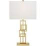 360 Lighting 26" Golden Grid Lamps Set of 2 with Clear Acrylic Risers