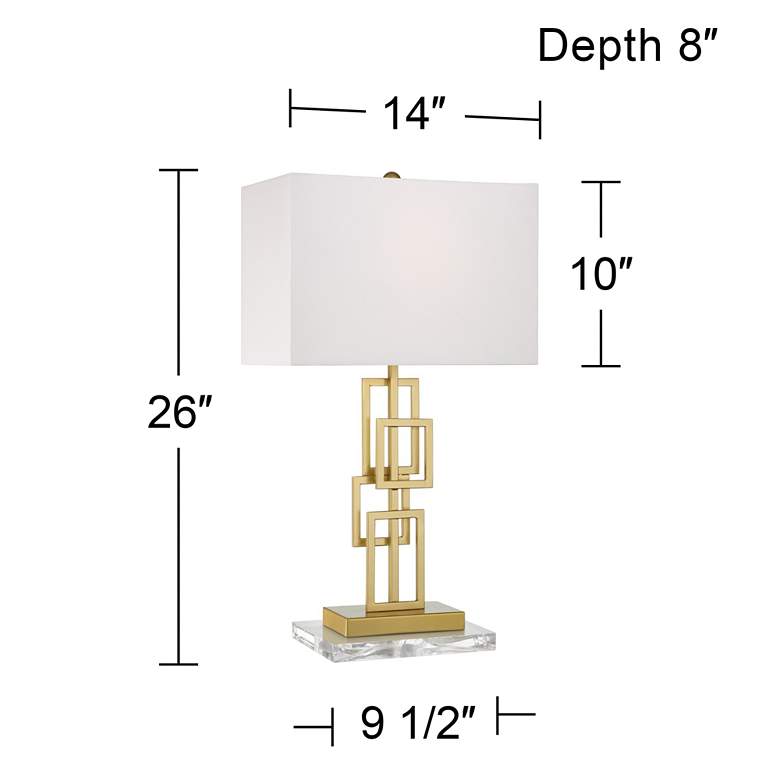 Image 7 360 Lighting 26" Golden Grid Lamps Set of 2 with Clear Acrylic Risers more views