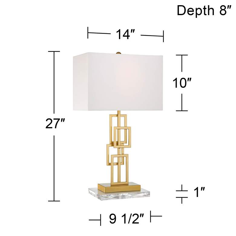 Image 7 360 Lighting 26" Golden Grid Lamps Set of 2 with Clear Acrylic Risers more views