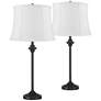 1_360 Lighting 26" High Lynn White Shade Black Buffet Lamps Set of 2
