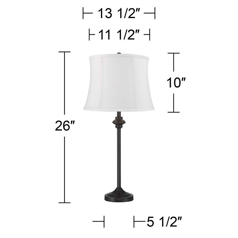 Image 5 360 Lighting 26" High Lynn White Shade Black Buffet Lamps Set of 2 more views