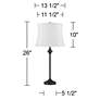 5_360 Lighting 26" High Lynn White Shade Black Buffet Lamps Set of 2 more views