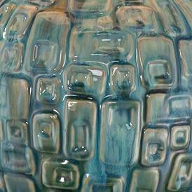 Image4 of 360 Lighting 26" High Mid-Century Teal Ceramic Gourd Table Lamp more views