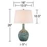 7_360 Lighting 26" High Mid-Century Teal Ceramic Gourd Table Lamp more views