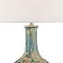 360 Lighting 26" Mid-Century Teal Ceramic Gourd Table Lamp in scene