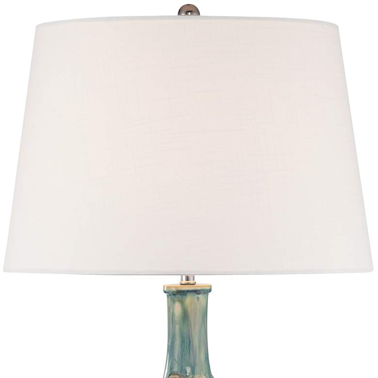 Image 4 360 Lighting 26" Mid-Century Teal Ceramic Gourd Table Lamps Set of 2 more views