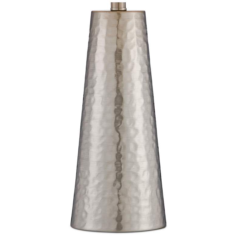 Image 4 360 Lighting 26" Silver Leaf Hammered Cylinder Lamps Set of 2 more views