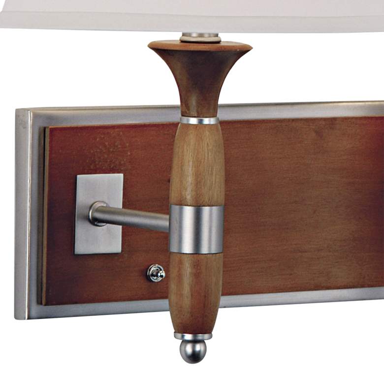 Image 3 360 Lighting 26" Wide Walnut Traditional Plug-In Twin Shade Wall Light more views