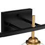 360 Lighting 27" Wide 3-Light Black and Gold Clear Glass Bath Light