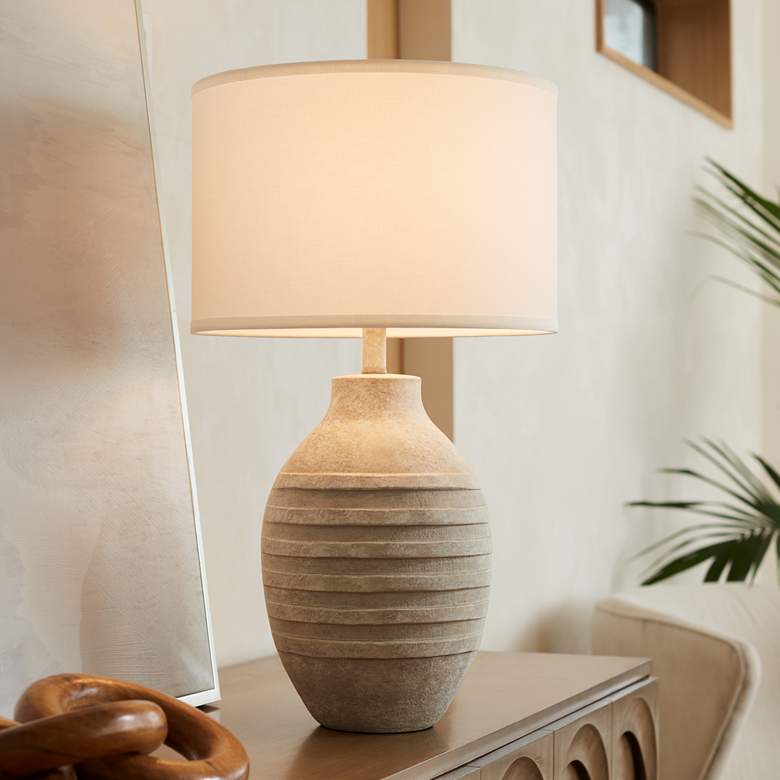 Image 1 360 Lighting 28 inch High Rustic Faux Stone Table Lamp