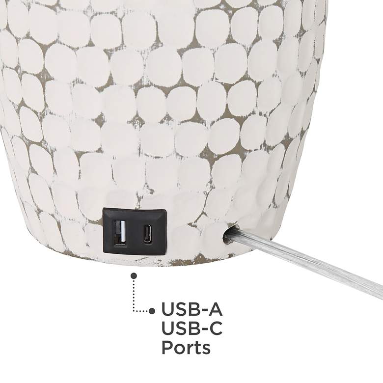 Image 5 360 Lighting 29.5 inch Modern Whitewash USB Table Lamps Set of 2 more views