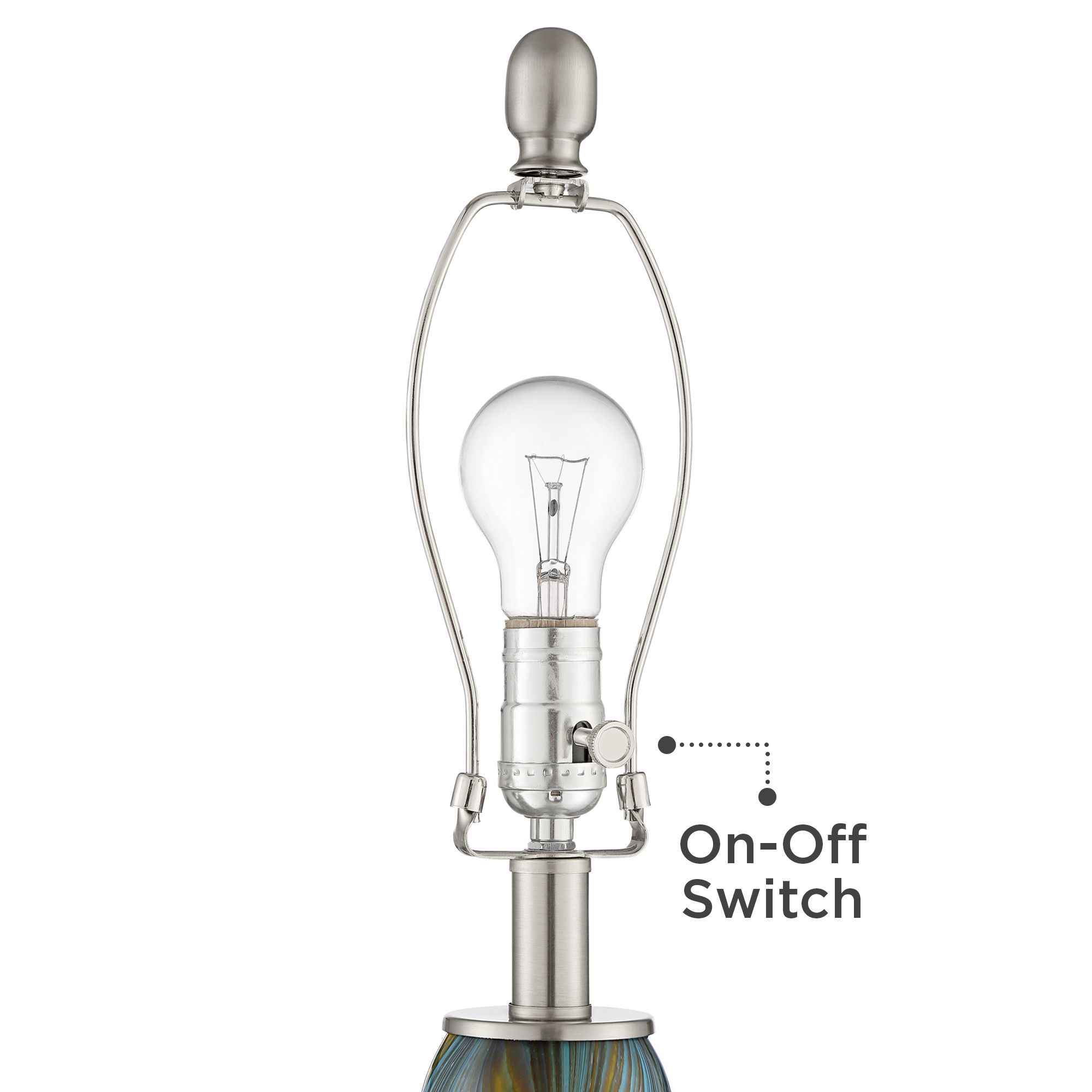 Image 5 360 Lighting 29 1/2" Azure Glass Lamps Set of 2 with Smart Sockets more views