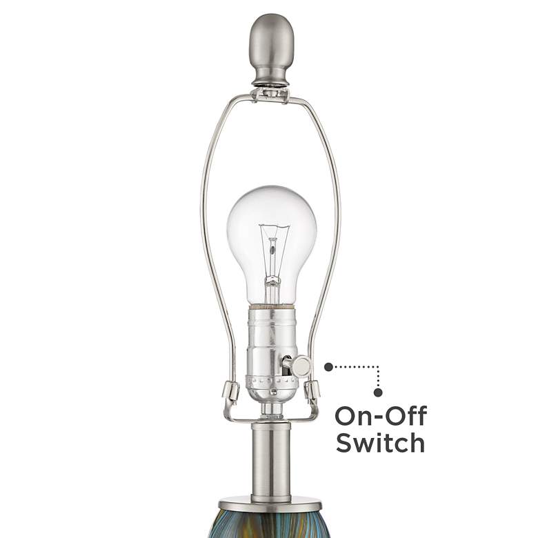 Image 5 360 Lighting 29 1/2" Azure Glass Lamps Set of 2 with Smart Sockets more views