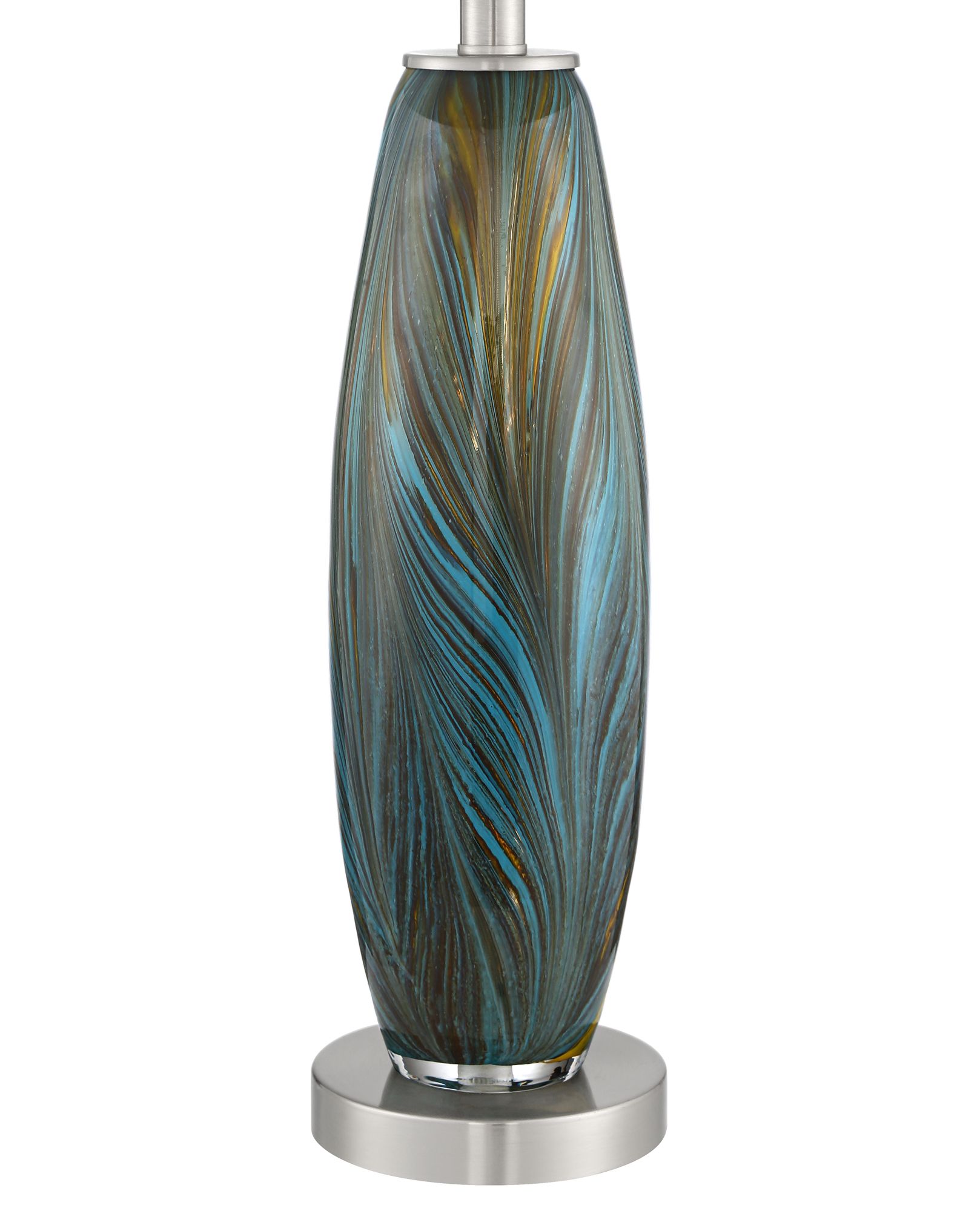 Image 6 360 Lighting 29 1/2" Azure Glass Lamps Set of 2 with Smart Sockets more views