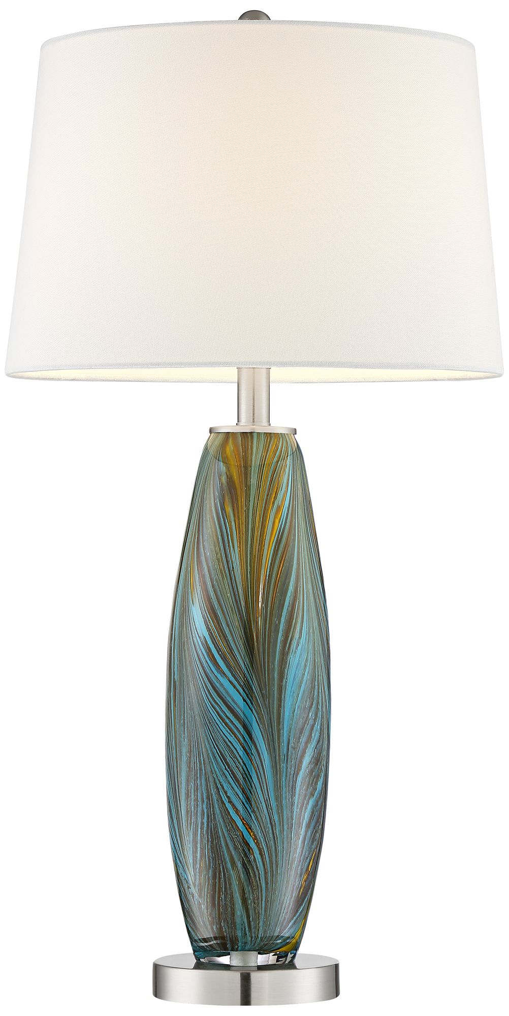 360 Lighting 29 1/2" Azure Glass Lamps Set of 2 with Smart Sockets