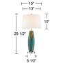 360 Lighting 29 1/2" Azure Glass Lamps Set of 2 with Smart Sockets
