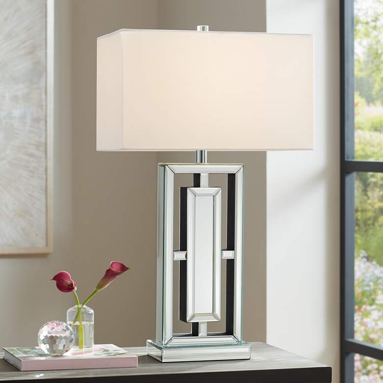 Image 1 360 Lighting 29 inch High Rectangular Modern Mirrored Table Lamp