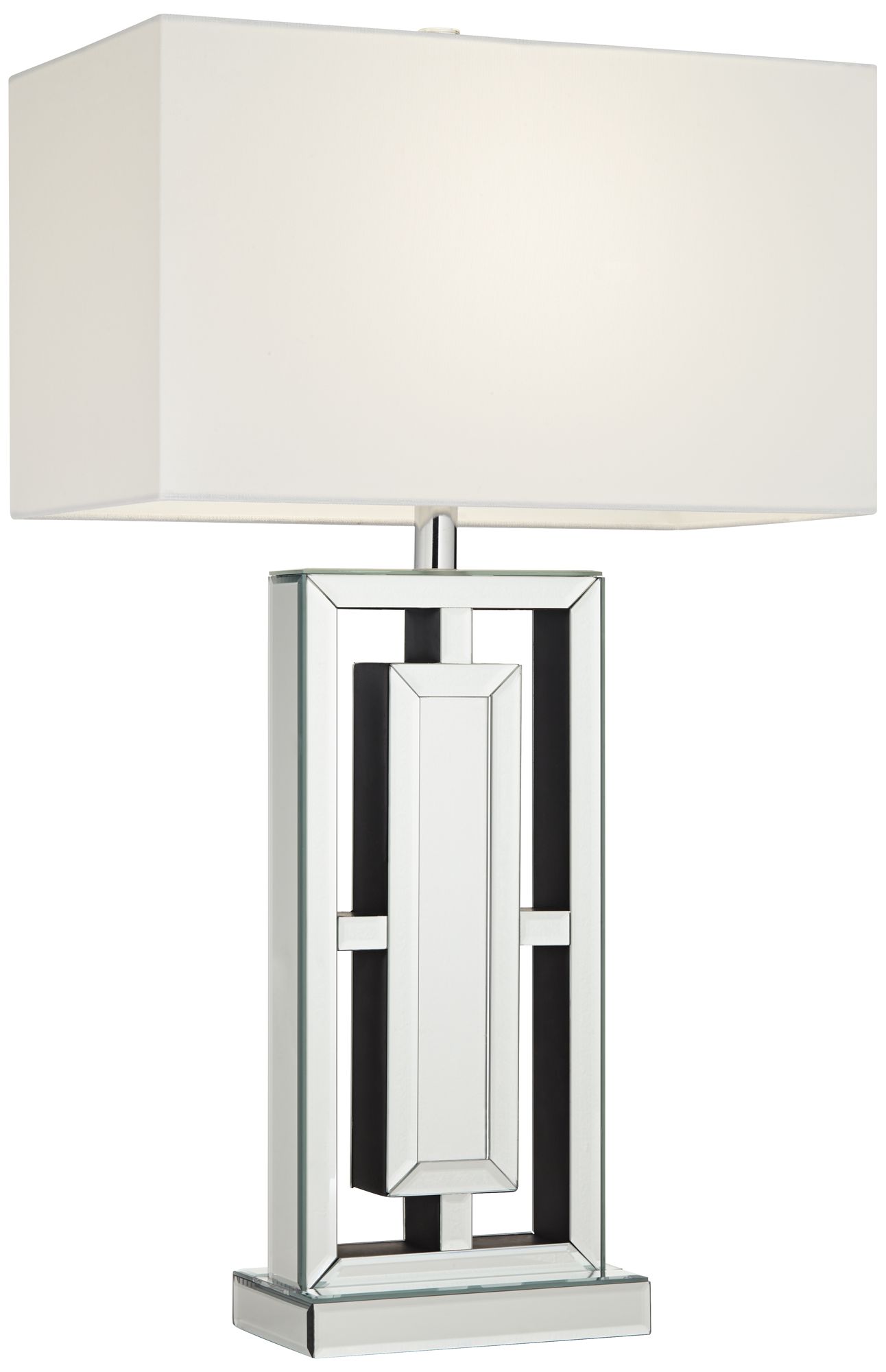 360 Lighting 29" High Rectangular Modern Mirrored Table Lamp