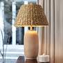 1_360 Lighting 30" High Seagrass Shade Sand Finish Table Lamp