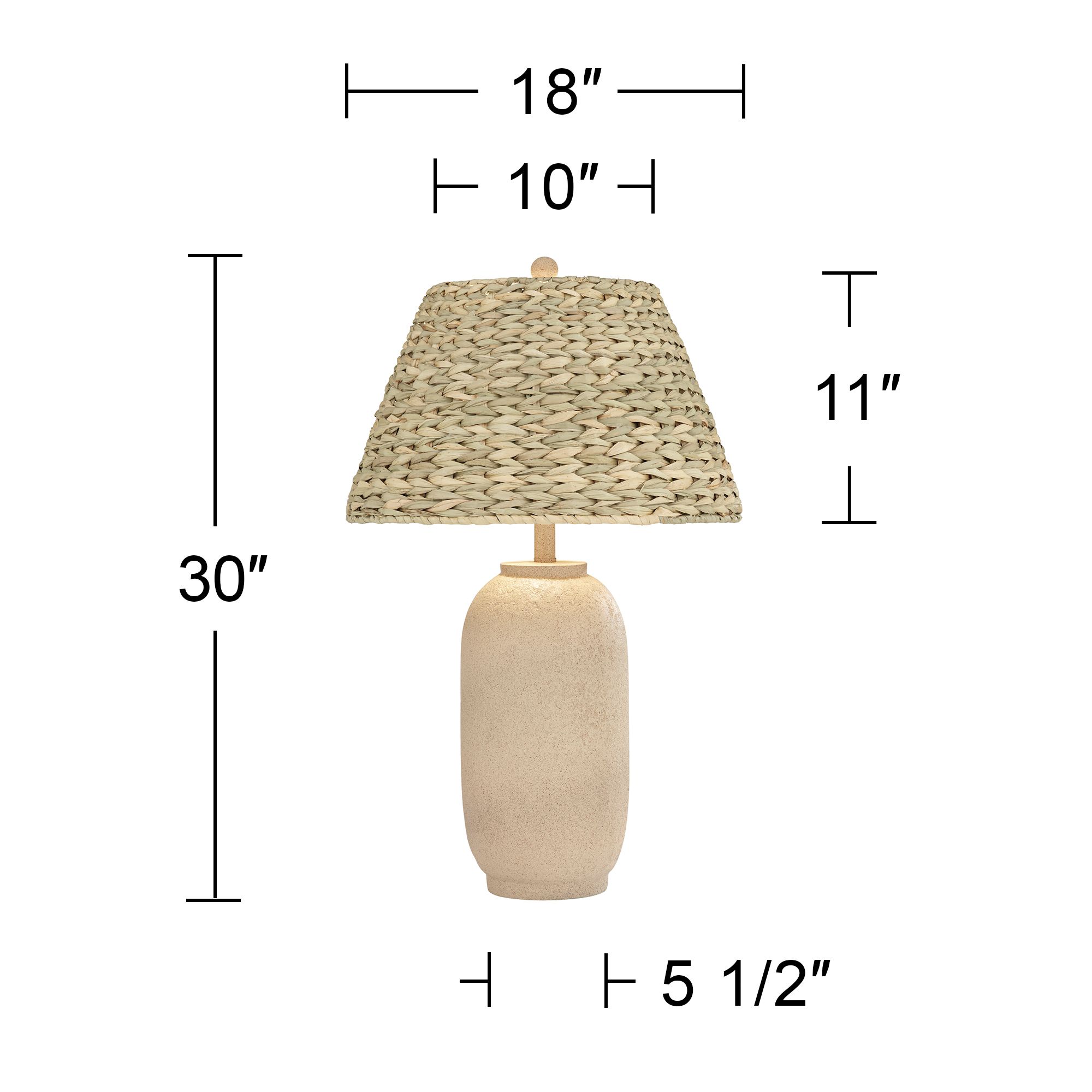 360 Lighting 30" High Seagrass Shade Sand Finish Table Lamp