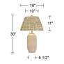 360 Lighting 30" High Seagrass Shade Sand Finish Table Lamp