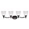 360 Lighting 31 3/4" Wide 4-Light Bronze and White Glass Bath Light