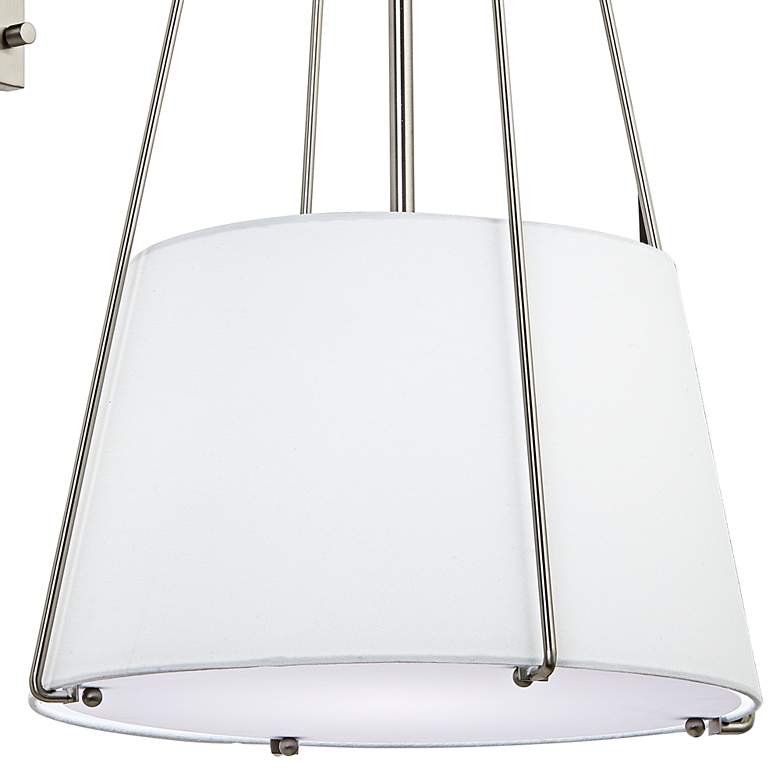 Image 2 360 Lighting 32 inch High Linen and Brushed Nickel Plug-In Wall Sconce more views