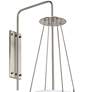 360 Lighting 32" High Linen and Brushed Nickel Plug-In Wall Sconce