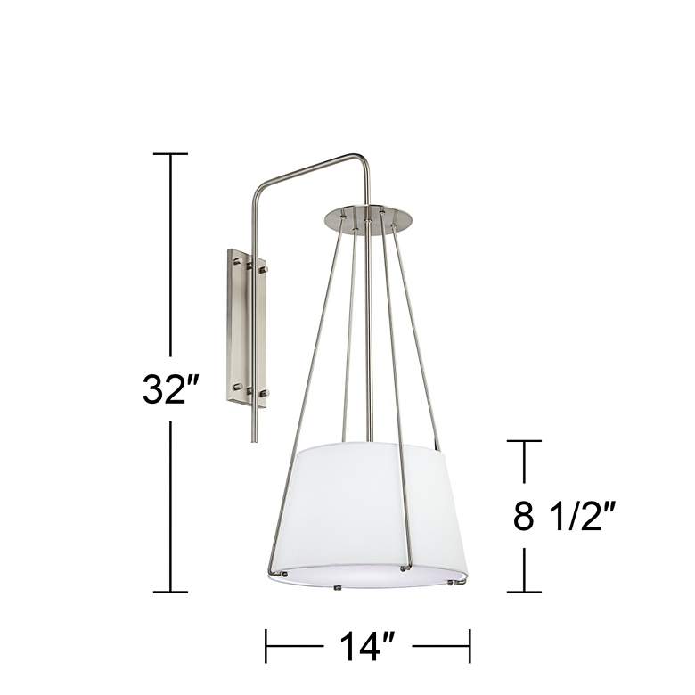 Image 4 360 Lighting 32" High Linen and Brushed Nickel Plug-In Wall Sconce more views