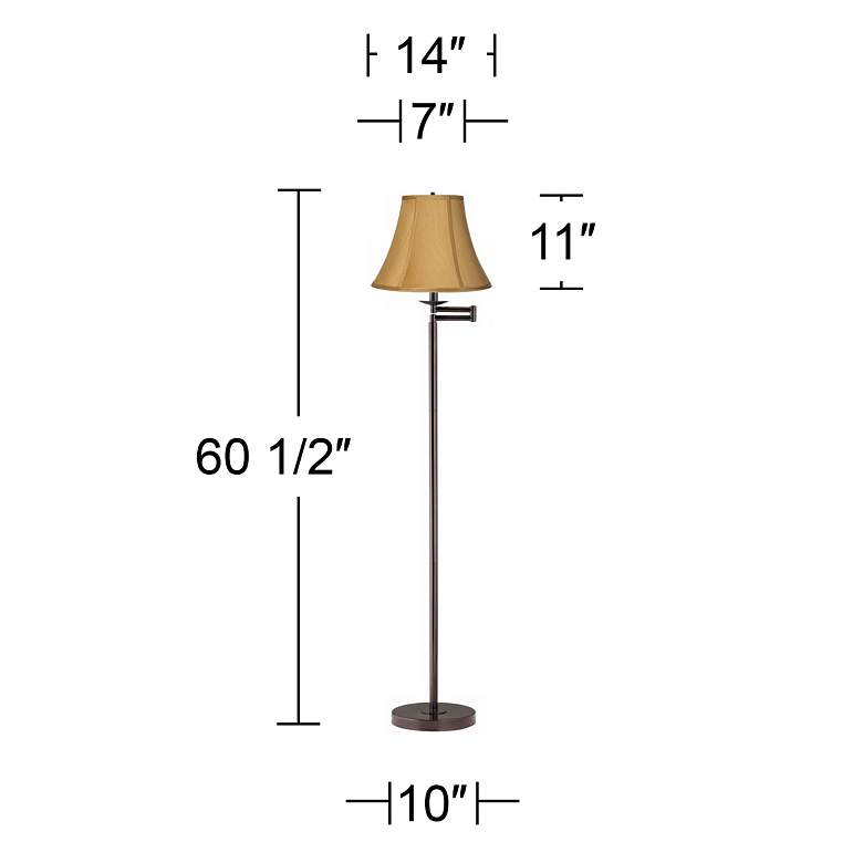 Image 5 360 Lighting 60 1/2" High Coppery Gold Bronze Swing Arm Floor Lamp more views