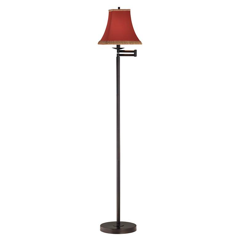 Image 1 360 Lighting 60 1/2" High Red Rust and Bronze Swing Arm Floor Lamp