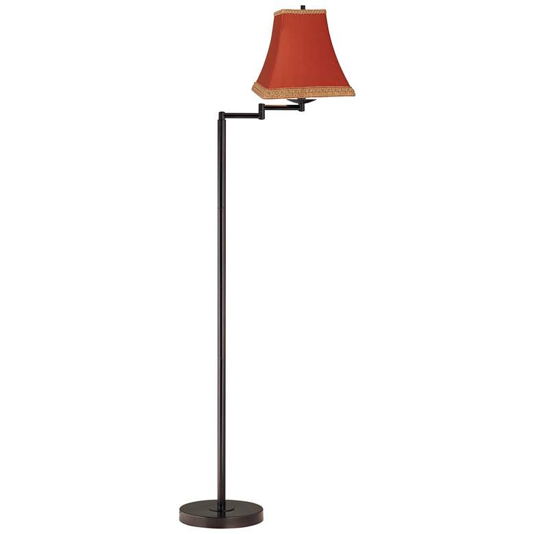 Image 2 360 Lighting 60 1/2" High Red Rust and Bronze Swing Arm Floor Lamp more views