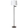 360 Lighting 60 1/2" High White and Bronze Swing Arm Floor Lamp