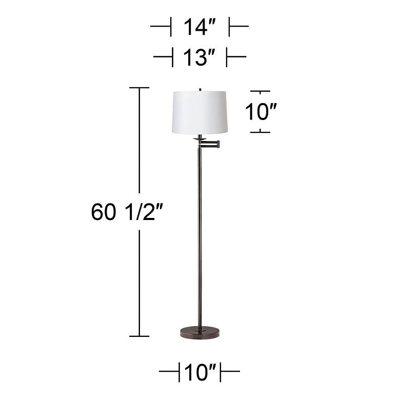Image 5 360 Lighting 60 1/2 inch High White and Bronze Swing Arm Floor Lamp more views