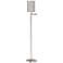 360 Lighting 60 1/2" Ivory Linen Nickel Finish Swing Arm Floor Lamp