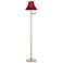 360 Lighting 60 1/2" Red Silk Nickel Adjustable Swing Arm Floor Lamp