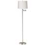 360 Lighting 60 1/2" White Drum Brushed Nickel Swing Arm Floor Lamp