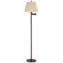 1_360 Lighting 60" High Beige Pleated Shade Bronze Swing Arm Floor Lamp