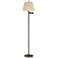 360 Lighting 60" High Beige Pleated Shade Bronze Swing Arm Floor Lamp