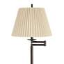 2_360 Lighting 60" High Beige Pleated Shade Bronze Swing Arm Floor Lamp more views