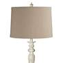 3_360 Lighting 60" High Linen Drum Vintage Chic Antique White Floor Lamp more views