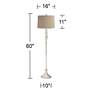 7_360 Lighting 60" High Linen Drum Vintage Chic Antique White Floor Lamp more views