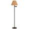 360 Lighting 60" High Natural Rattan and Bronze Swing Arm Floor Lamp