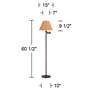 6_360 Lighting 60" High Natural Rattan and Bronze Swing Arm Floor Lamp more views