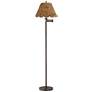 1_360 Lighting 60" High Natural Water Grass Shade Swing Arm Floor Lamp